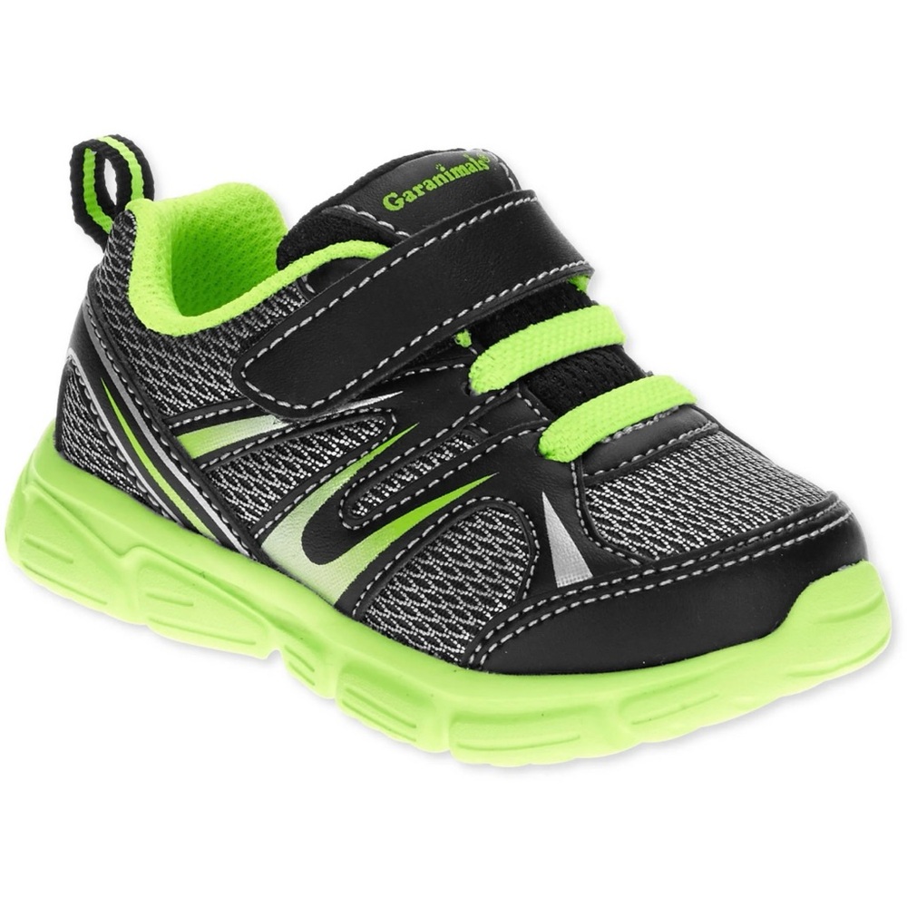 Garanimals Neon Green and Black Toddler Athletic Sneakers - Size: 5